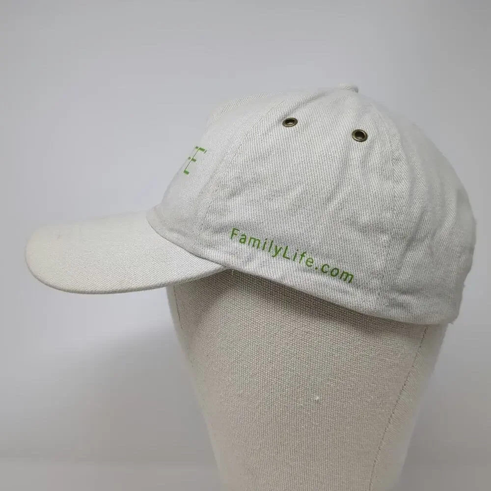 Cobra 5 Panel Beige Hat One Size FamilyLife Green Embroidery Slideback Strap